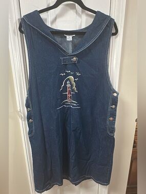 Haik's Art-to-Wear Kawaii Long Sailor Lighthouse Denim Jean Dress Jumper (mix29